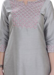 Chanderi Silk A-line Kurta