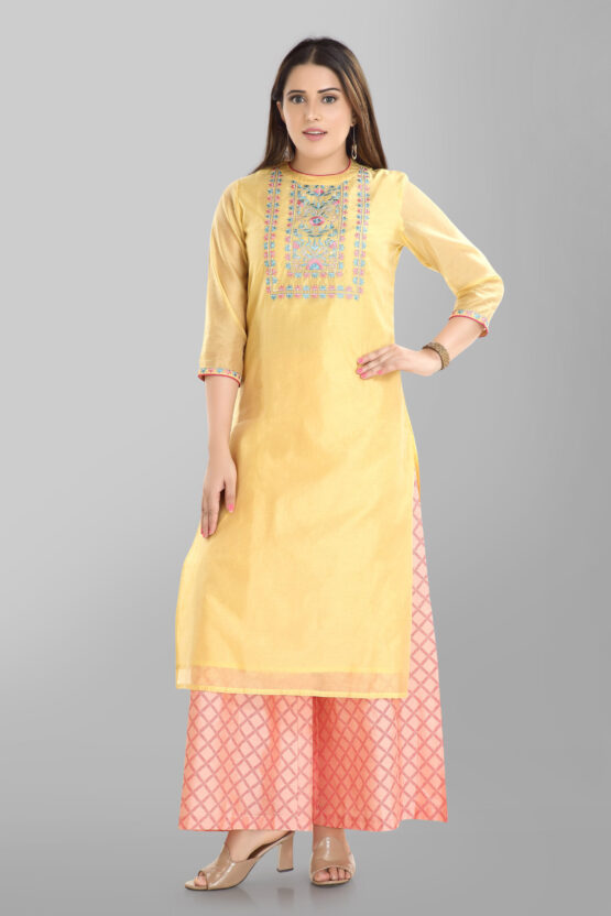 Viscose Chanderi Straight Kurta