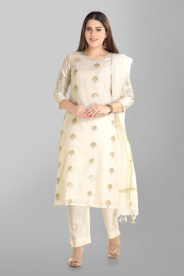 Chanderi Jaquard Kurta Set