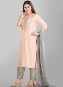 Cotton Lurex Kurta Set