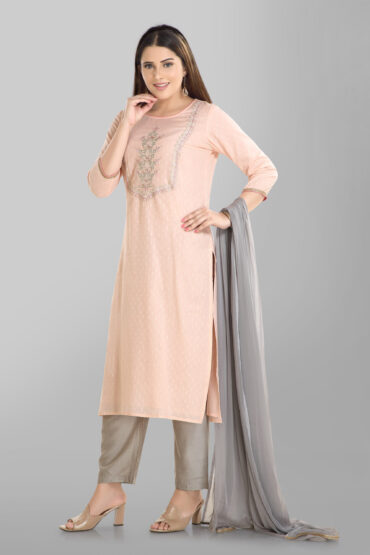 Cotton Lurex Kurta Set