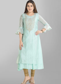 Viscose Chanderi Flared Kurta